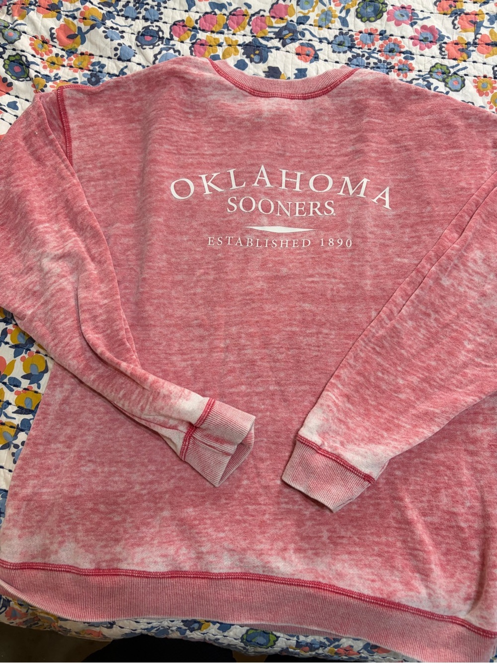 Oklahoma Sooners Pink Crewneck Sweatshirt